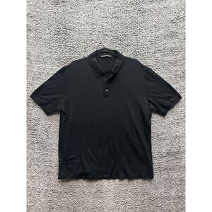 Louis Vuitton Classic Embroidered Logo Button Down Polo Shirt Black Mens Size 5L